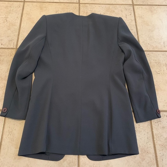Vtg 90s Rena Rowan Separates Charcoal Single Button Blazer Jacket Size 8 - Picture 8 of 9